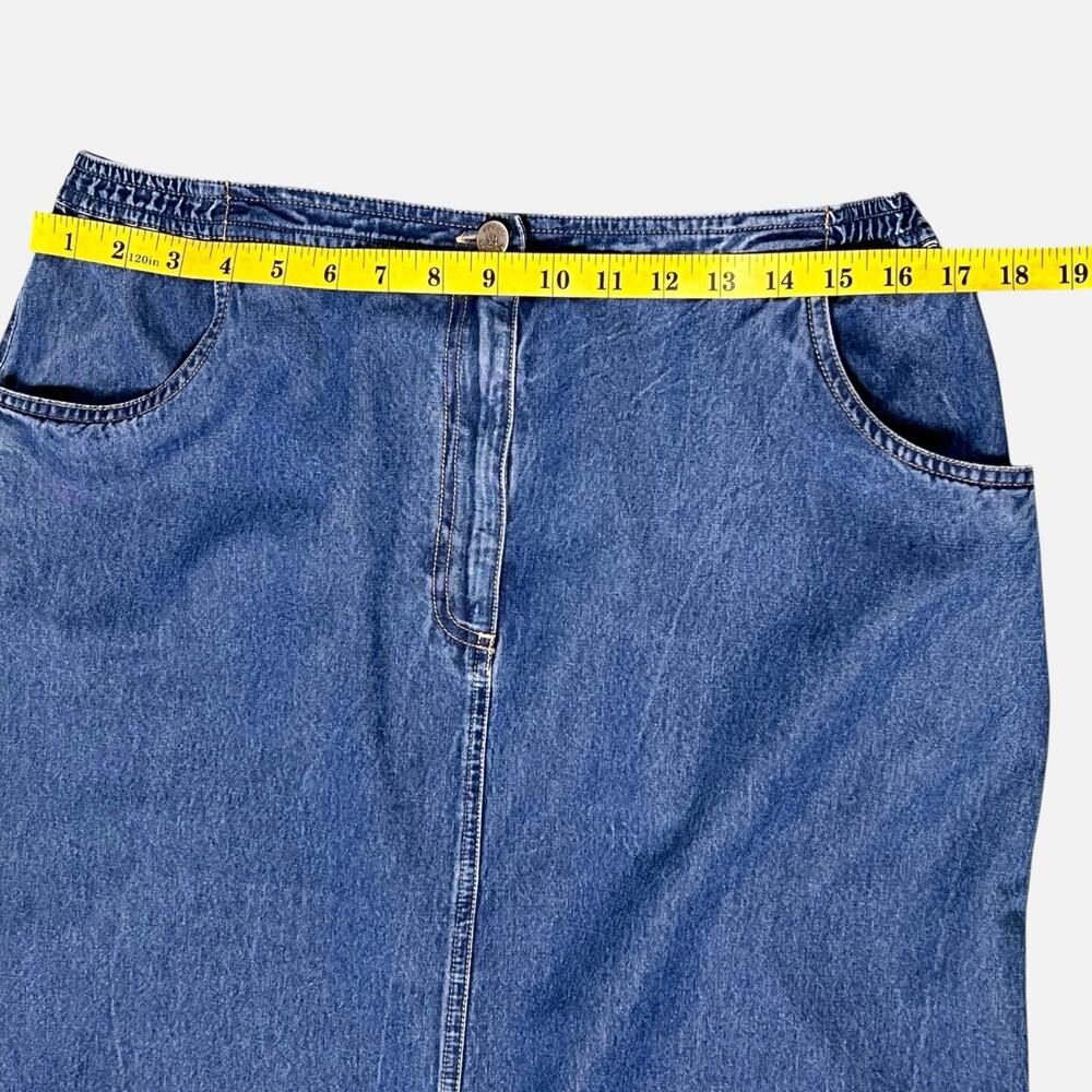 Susan Bristol Denim Skirt Size 14 Soft Straight Midi Long Cottagecore Vintage - Picture 11 of 13